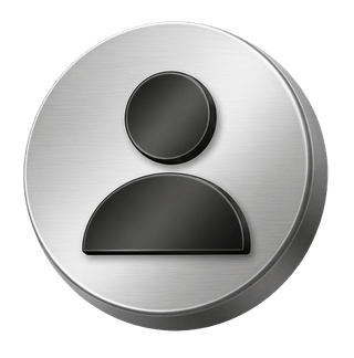 3D-avatarpictogram van een gebruiker in zilverkleur, decoratief element op de FAQ-pagina
