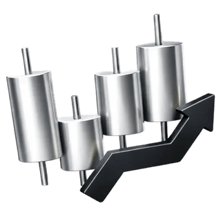 3D-icoon van een candlestickgrafiek voor trading op de 'Over ons'-pagina van Vonk Kapitborg
